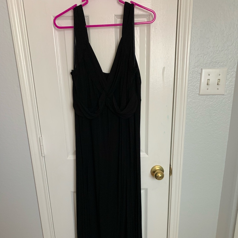 Black sleeveless maxi dress